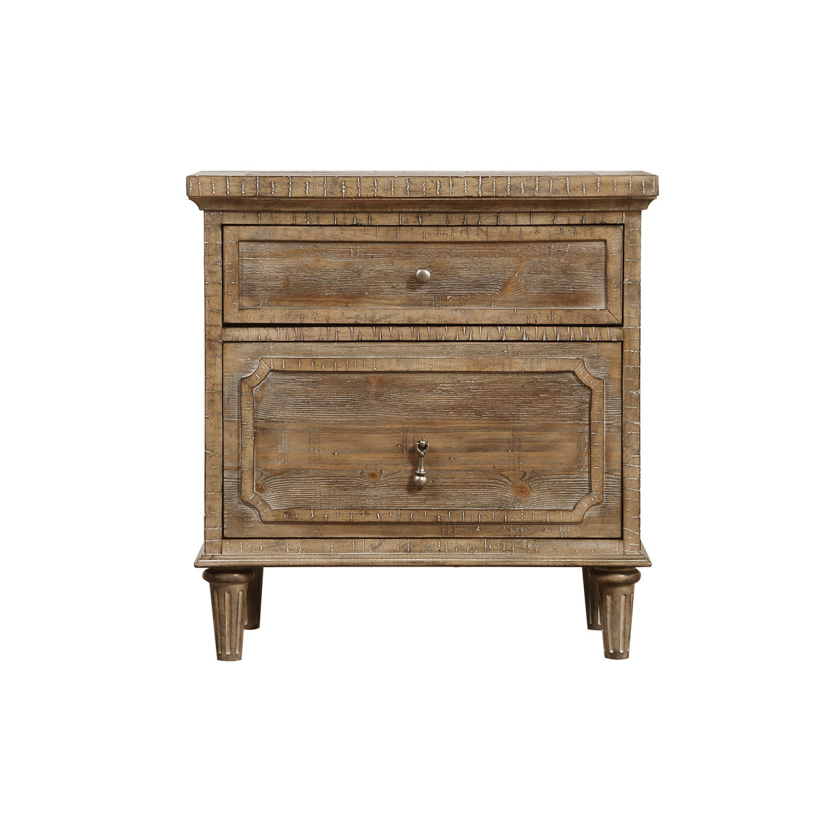 Changeme Solid Wood Nightstand with 2 Drawers