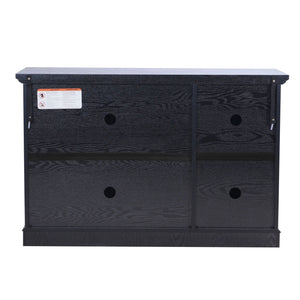 Storage Cabinet With 3 Mirrored Acrylic Doors, Adjustable Shelves