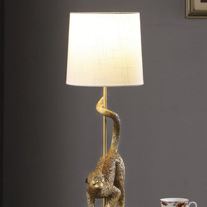 24-Inch Old World Gold Capuchin Monkey Polyresin Table Lamp