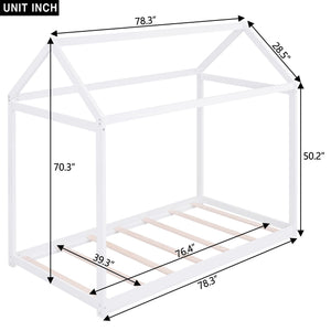 Wooden House Shaped Bed