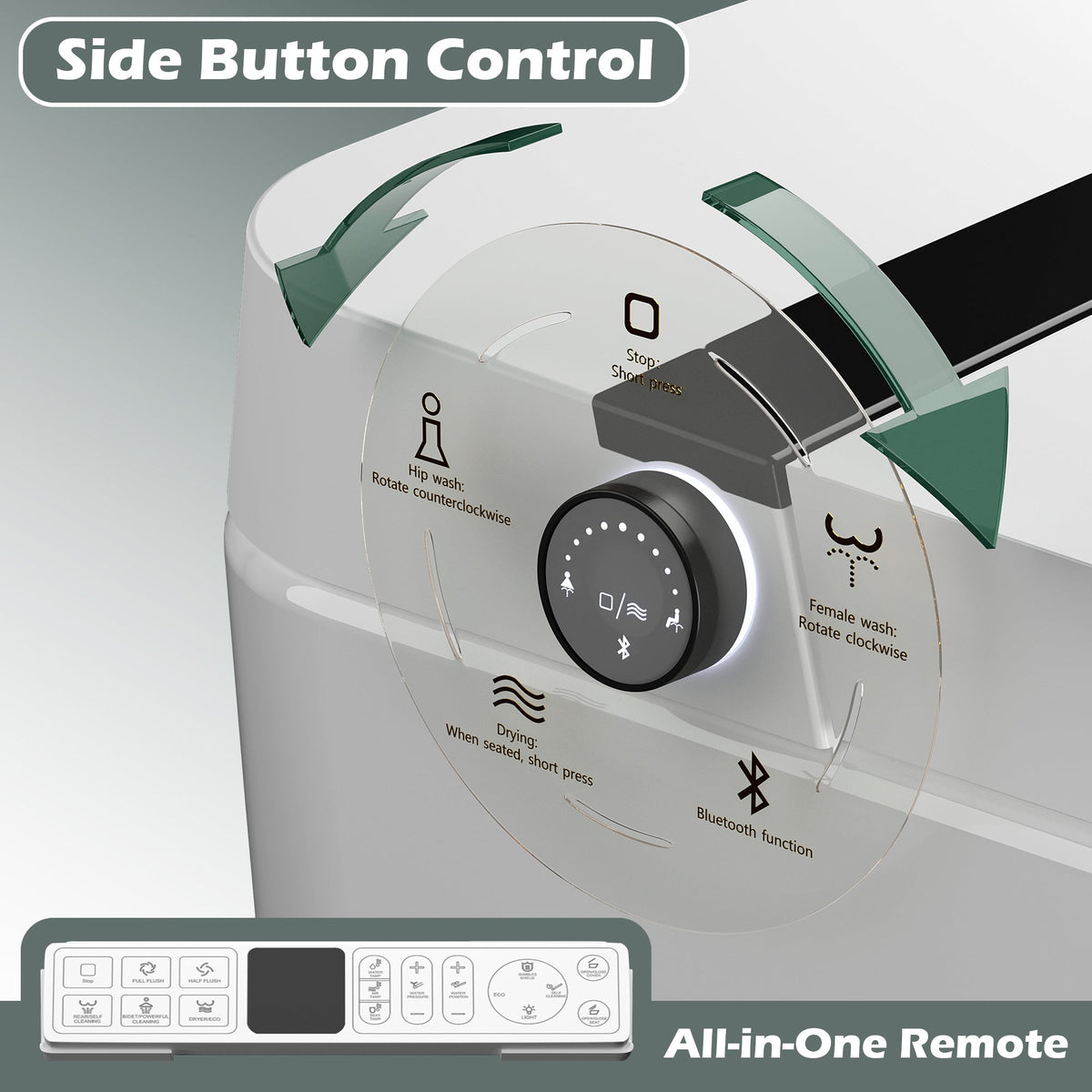 Smart Toilet With Bidet Built-In and Auto Flush - White