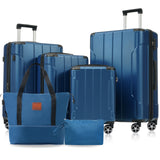 Hardshell Luggage Sets 6 Piece Suitcase Set, Blue