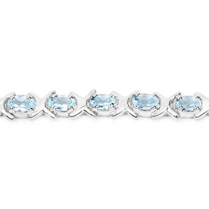 5.75 Carat Genuine Blue Topaz .925 Sterling Silver Bracelet