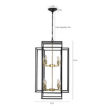 18' Modern 8-Light Black Gold Geometric Pendant Chandelier