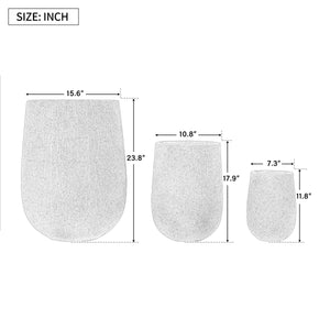 U_Style Egg-Shaped Lightweight MGO Outdoor Planter Set of 3