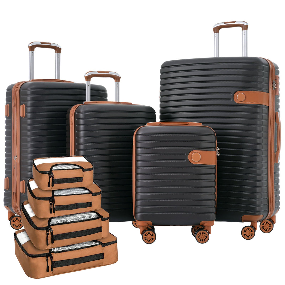 Expandable 4-Piece Spinner Luggage Set With TSA Lock and Nested Storage