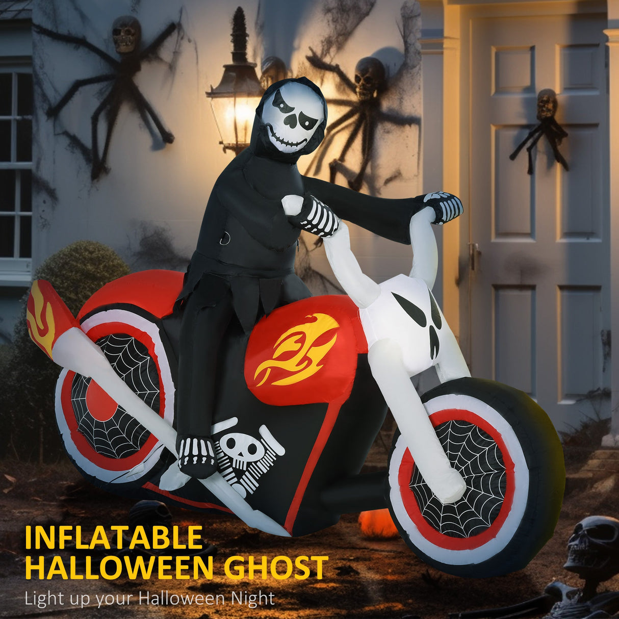 Halloween Inflatables Outdoor Decorations Grim Ghost Biker