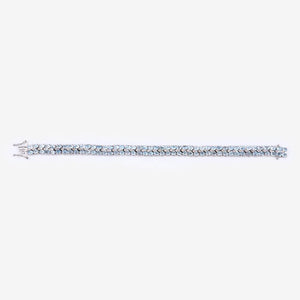 17.22 Carat Genuine Blue Topaz and White Diamond .925 Sterling Silver Bracelet