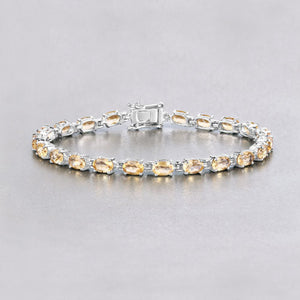 9.03 Carat Genuine Citrine .925 Sterling Silver Bracelet