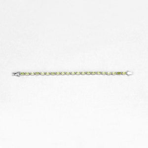 8.61 Carat Genuine Peridot .925 Sterling Silver Bracelet