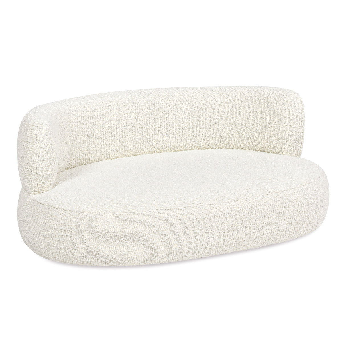 Shep 36' Curved Dog Sofa Bed, Medium, Ivory White Boucle