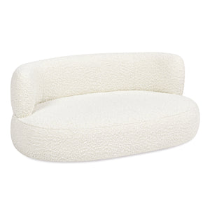 Shep 36' Curved Dog Sofa Bed, Medium, Ivory White Boucle