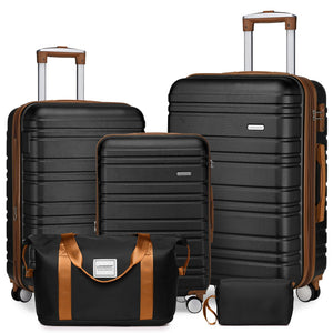 Luggage Sets 5 Piece with Duffel Bags Black