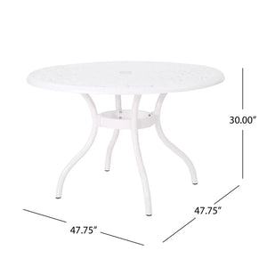 Tranquilius Outdoor Round Dining Table with Lattice Tabletop