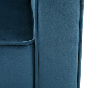 Blue Velvet Upholstered Club Chair