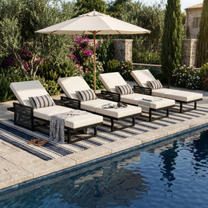 Black Mix Chaise Lounge Set