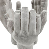 Set of 2 6x6x9' Accepting Hands Accent Cement Hand Decor