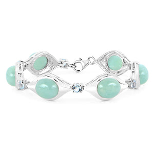 39.72 Carat Genuine Aquamarine .925 Sterling Silver Bracelet