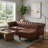 U-style 85" Modern 4-Seater L-Shaped Sectional Sofa with Storage Ottoman