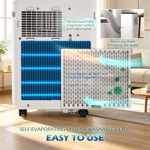 Portable Air Conditioner with Powerful Cooling and Multiple Modes - White