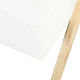 Modern Accent Chair with White Polyester Upholstery and Solid Wood Frame