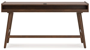 Lyncott - 3 Pc. - Home Office Desk, Chair, Bookcase - Brown