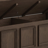 Amherst Solid Wood Entryway Storage Bench in Farmhouse Brown