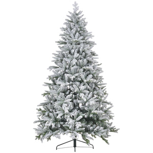 HOMCOM 8ft Snow Flocked Artificial Christmas Tree