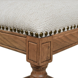 Armless Bar Stool with Nailhead Trim and Rattan High Back