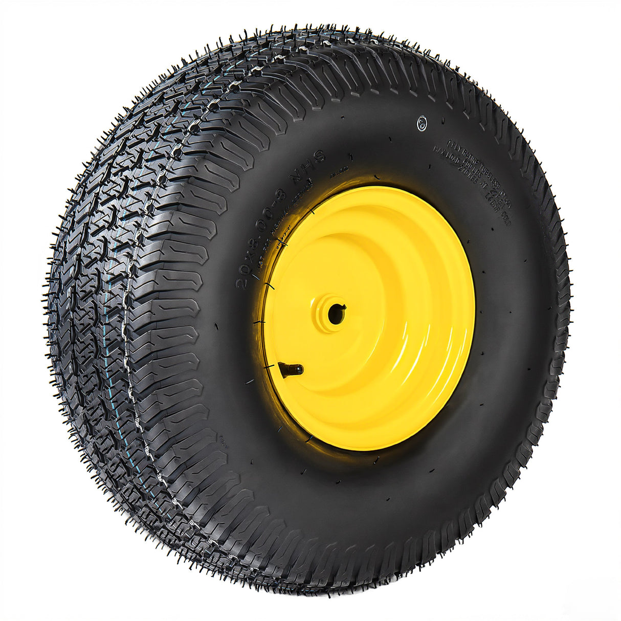 Set of 2 20x8.00-8 Lawn Mower Tires and Wheel Assembly