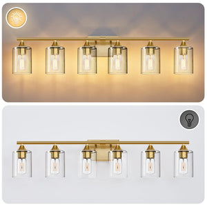 6-Light Brushed Bathroom Lighting