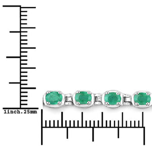 3.78 Carat Genuine Emerald .925 Sterling Silver Bracelet