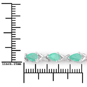 3.08 Carat Genuine Emerald .925 Sterling Silver Bracelet