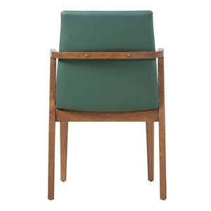 Dining Chairs (Set of 2) - Green / Walnut