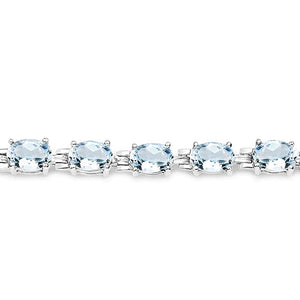 8.80 Carat Genuine Aquamarine .925 Sterling Silver Bracelet
