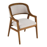 Mid-Century Modern Dining Chairs Set of 2 Wood Frame Dining Chairs with Fabric Cushion