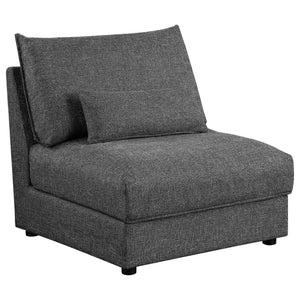 Tomasina - Modular Sofa With Cushions And Padded Arms - Black