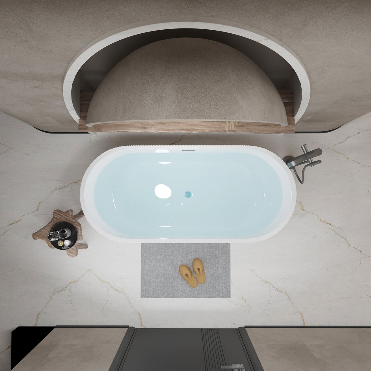 Linear Freestanding Soaker Tub