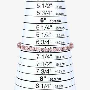 8.95 Carat Genuine Morganite and White Diamond 14K Rose Gold Bracelet