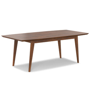 Rectangular Dining Table with Durable Solid Rubberwood Construction - Brown