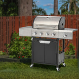Propane Grill 4 Burner Stainless Steel Gas Grill with Side Burner