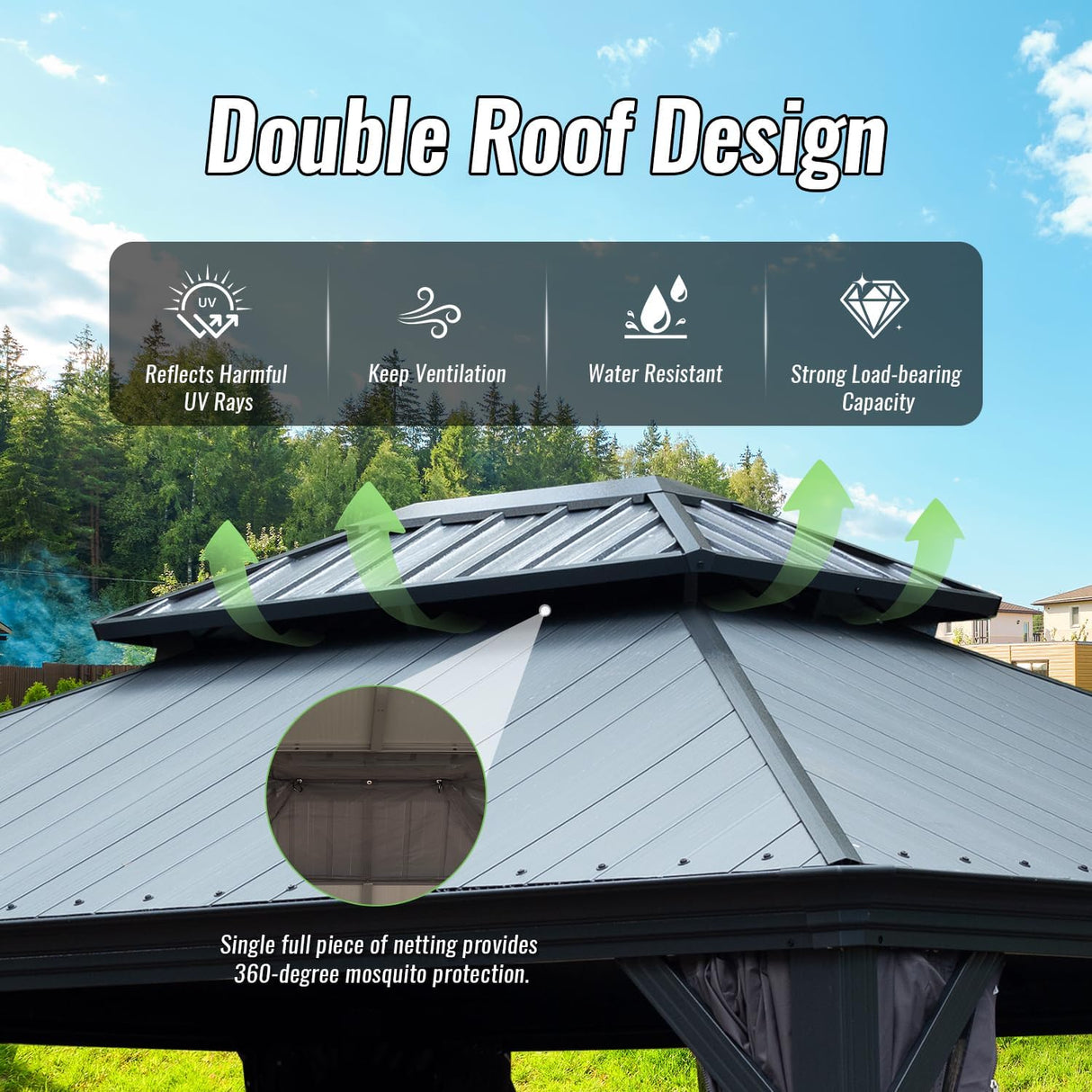10'x12' Hardtop Gazebo with Resin Roof