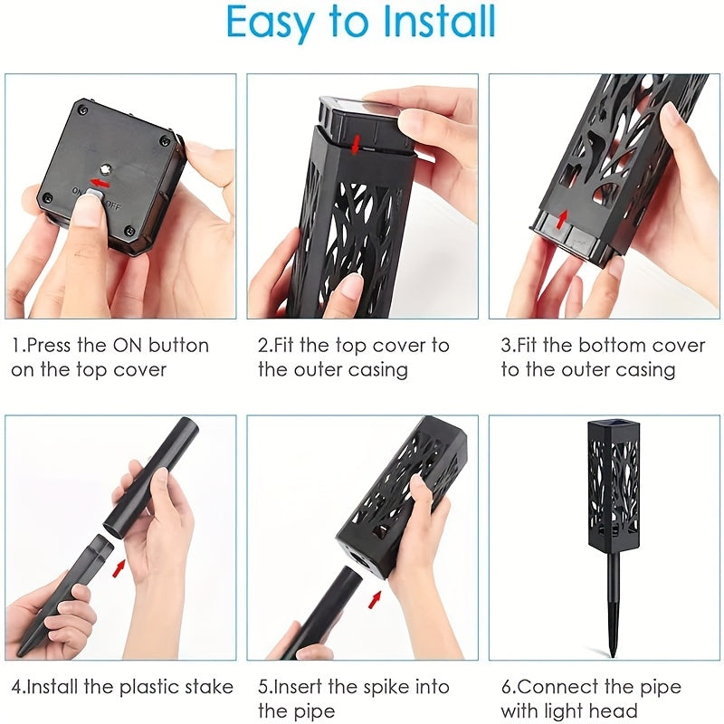 8-Pack Solar Pathway Lights – Motion Sensor, IPX5 Waterproof, Warm/Yellow LED