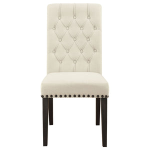 Alana Upholstered Dining Side Chair Beige Smokey Black (Set of 2)