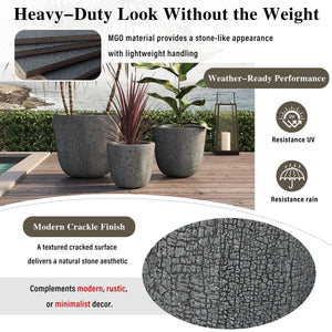 U_STYLE Lightweight MGO Planter Set of 3