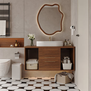 Wall-Mounted Bathroom Vanity with Ceramic Sink