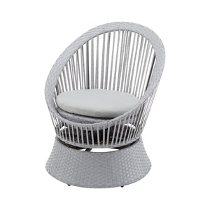 Modern Swivel Wicker Lounge Chair With Round Design