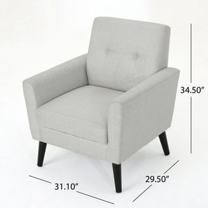 Radiantize Upholstered Fabric Club Chair With Square-Off Back And Button Tufted