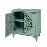 Modern Hollow-Carved 2-Door Accent Cabinet Sideboard Buffet