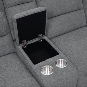 Aaron - 3 Piece Upholstered Sectional - Smoke